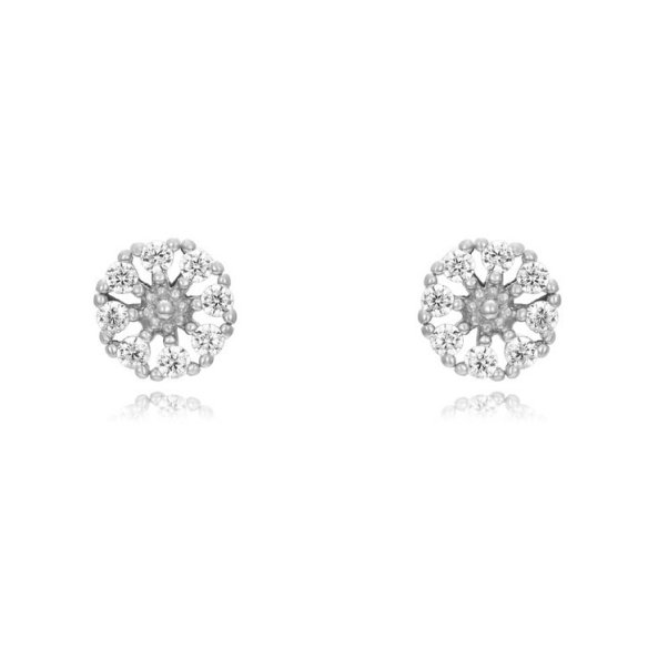 BOTICOS PENDIENTE FLOR COPITO CIRCONITAS PLATA
