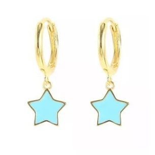 BOTICOS PENDIENTE ARO ESTRELLA BLUE