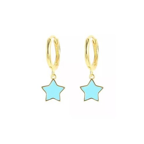 BOTICOS PENDIENTE ARO ESTRELLA BLUE