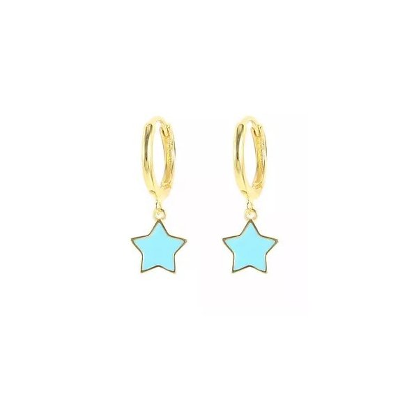 BOTICOS PENDIENTE ARO ESTRELLA BLUE
