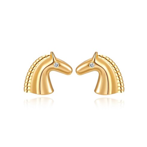 BOTICOS PENDIENTE CABALLO DORADO
