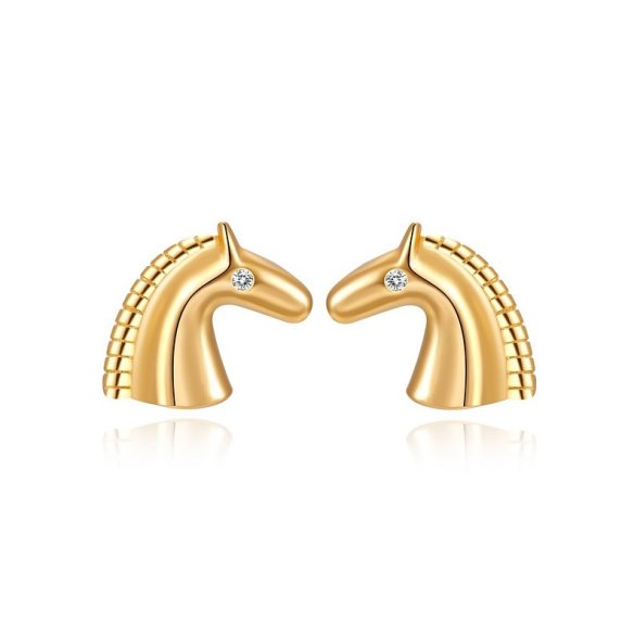 BOTICOS PENDIENTE CABALLO DORADO