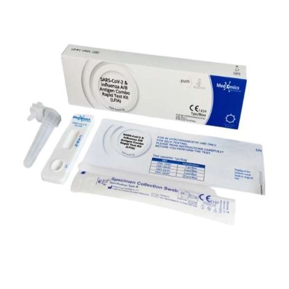 Test combinado de antígenos se SARS-CoV-2 y gripe (influenza A/B)