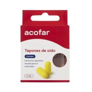 Tapones de oído ESPUMA acofar 6 unidades