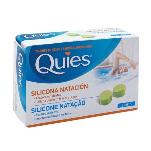 Tapones de oídos Quies silicona natación 3 pares