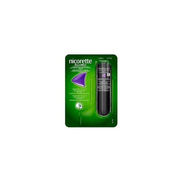 NICORETTE BUCOMIST 1 MG/PULSACION SOLUCION PARA PULVERIZACION BUCAL 1 ENVASE 13,2 ML (150 DOSIS)