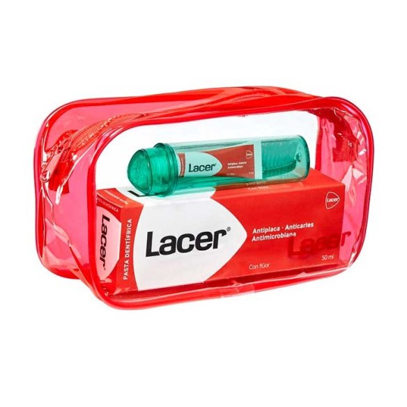 LACER PACK VIAJE neceser  cepillo viaje  pasta 125ml