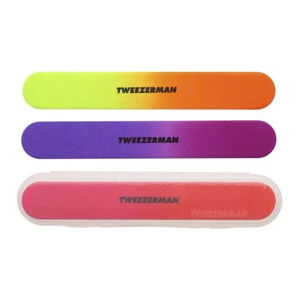 TWEEZERMAN RETAIL 3 LIMAS DE UÑAS COLORES FLUOR 13 CM