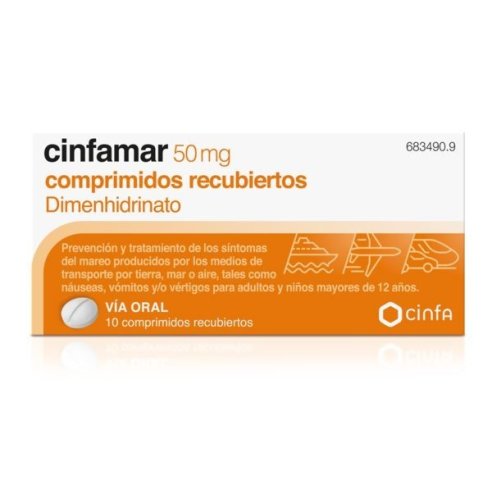 CINFAMAR 50 MG 10 COMPRIMIDOS RECUBIERTOS