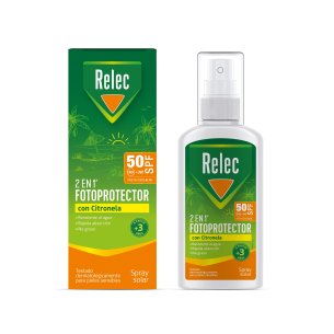 Relec 2 en 1 fotoprotector con citronela sprya solar 100 ml