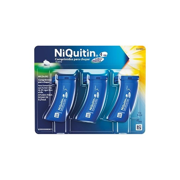 NIQUITIN 4 MG 60 COMPRIMIDOS PARA CHUPAR (SABOR MENTA)