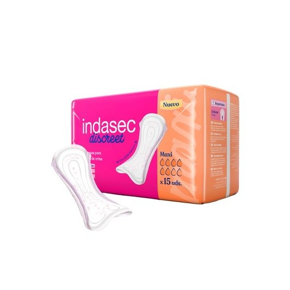 Indasec® Discreet Maxi para pérdidas leves 15 unidades