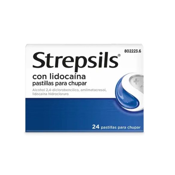 STREPSILS CON LIDOCAINA 24 PASTILLAS PARA CHUPAR