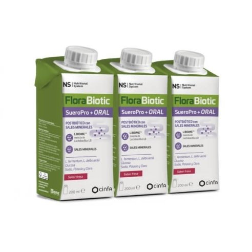 NS FLORABIOTIC SUEROPRO ORAL 3X200 ML SABOR FRESA